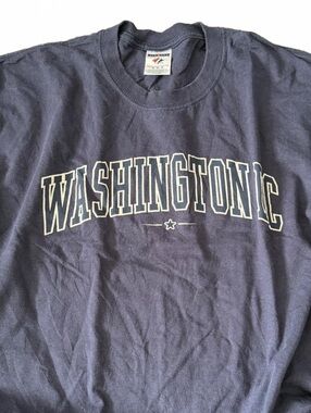 Vintage Jerzees Washington DC Navy Graphic T-Shirt XL Heavyweight USA Travel